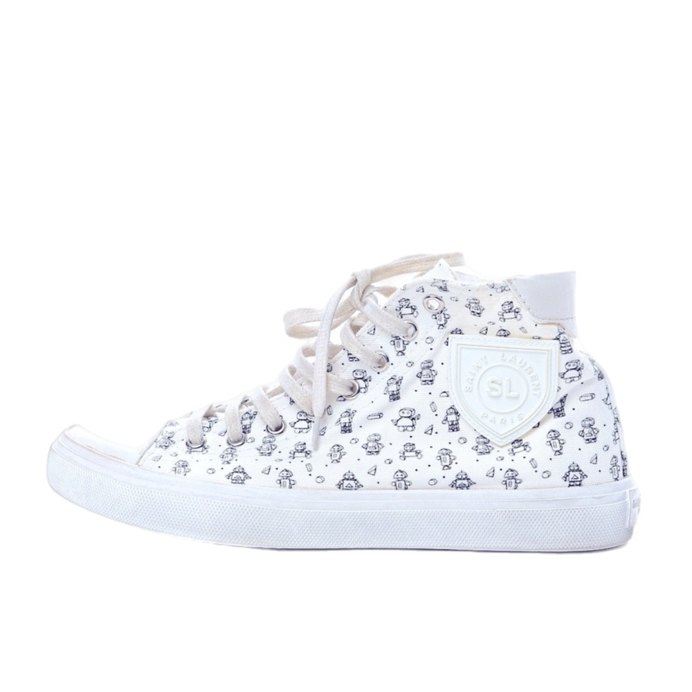SAINT LAURENT
Canvas Mini Robot Print Bedford Hightop Sneakers
40.5 Cream